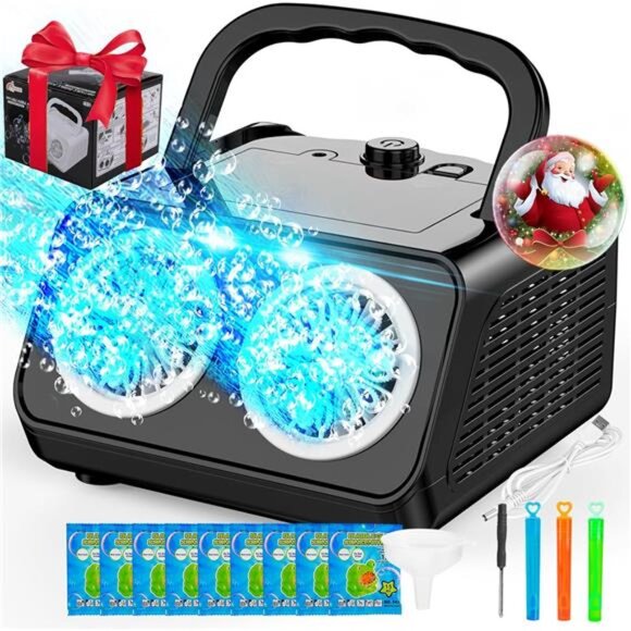 SHCKE Automatic Bubble Machine Upgrade Bubble Blower with 2 Fans, 20000+ - Picture 1 of 7